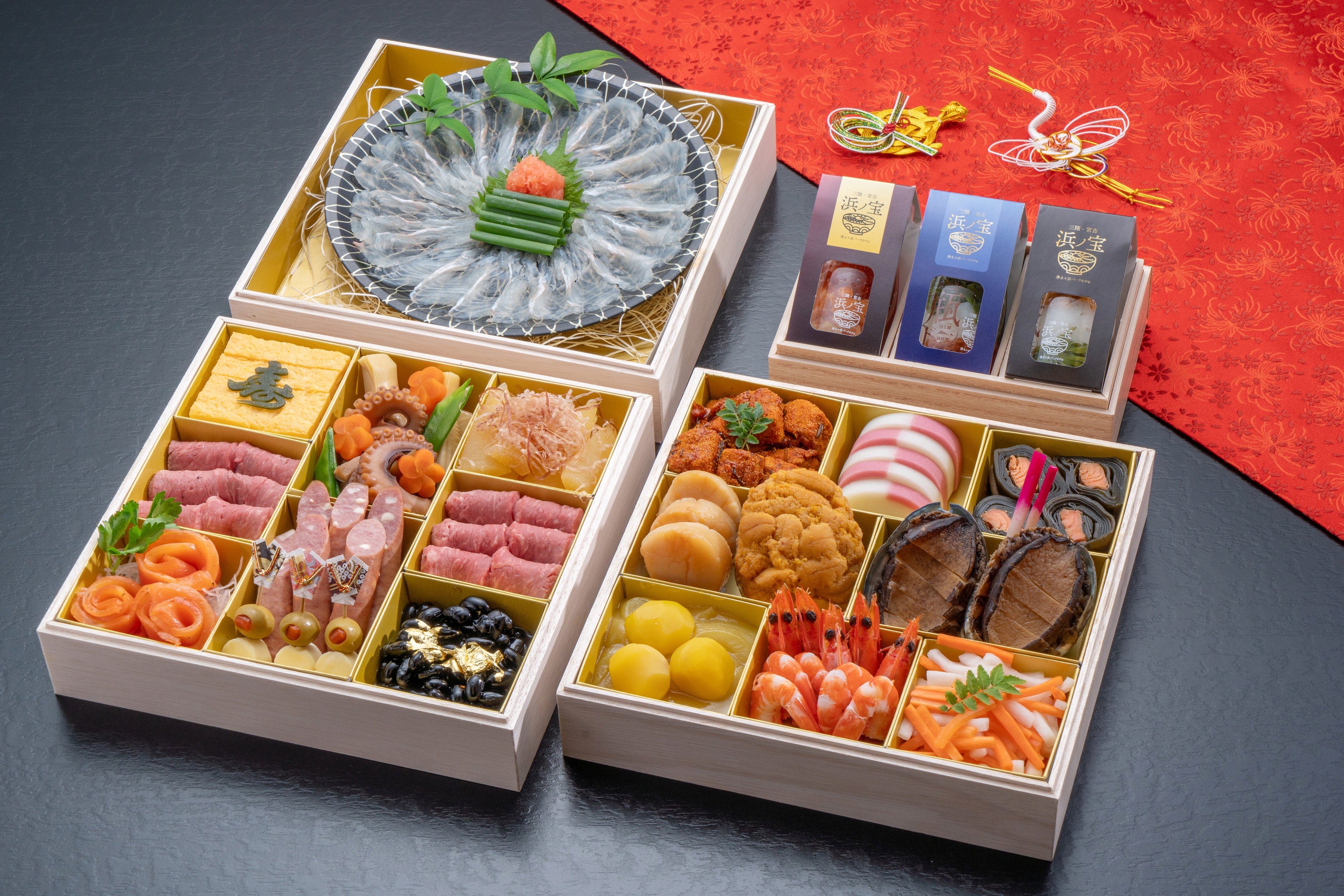 浄土ヶ浜パークホテル謹製 2026 三陸おせち浜ノ宝 瓶ドン3本セット【送料無料】
